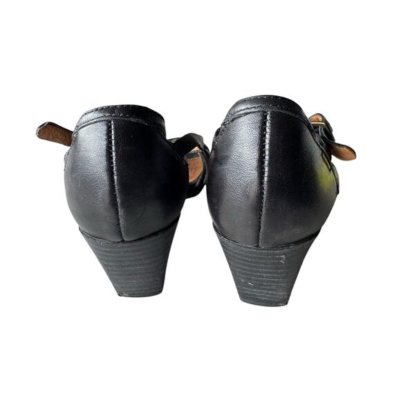 Clarks Artisan Women's Erda Wedge Leather Strappy Sandal Woven Open Toe -‎ 7.5 - Picture 6 of 9